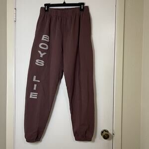 BOYS LIE hatchet cemetery maroon logo jogger sweatpants size Large